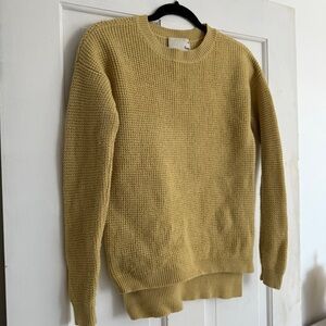 Wilfred 100% Merino Wool Waffle Knit Sweater – Mustard Yellow